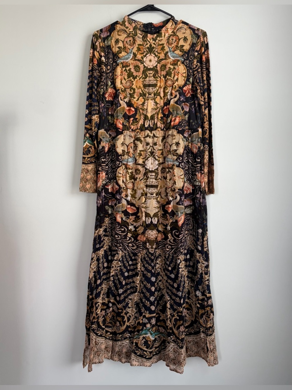 Soft Surroundings Black and Tan Floral Baroque Maxi Dress